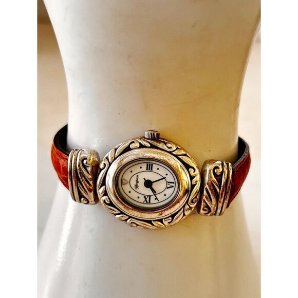 BRIGHTON Paris Women\'s Watch Vintage Analog Quartz Reversible Leather Band 22 mm